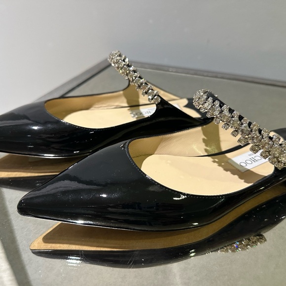 Elegant Jimmy Choo Black Flats NEW - Picture 7 of 11